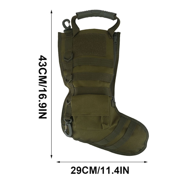 1. Nylon Taktisk Julestrømpe Opbevaringstaske Militær Tilbehørstaske til Udendørs Brug (Army Grøn)