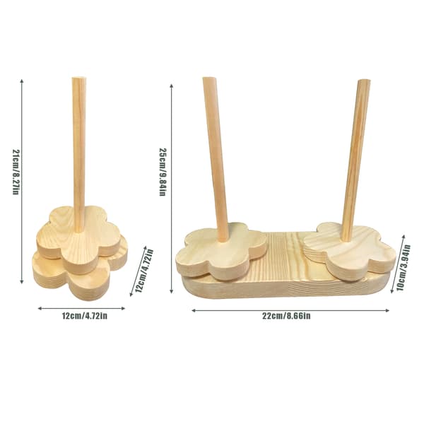 【NX】Garnholder i tre, plommeblomst, roterende garnholder i tre for ull, bomull, polyesterblanding