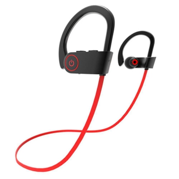 Bluetooth-hodetelefoner Vanntette trådløse sportsøreplugger-svarte Rød