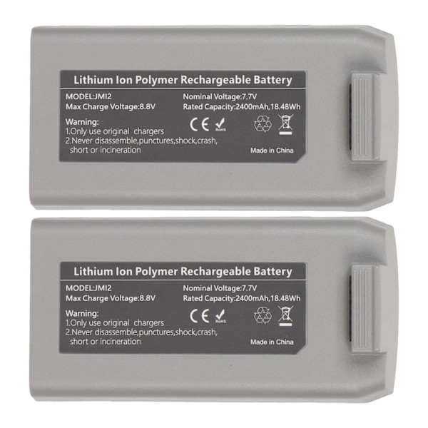 2 stk RC Drone Batteri 7,7V 2400mAh Fjernbetjening UAV Backup Batteri til DJI Mavic Mini 2 til Mini 2 SE til Mini SE