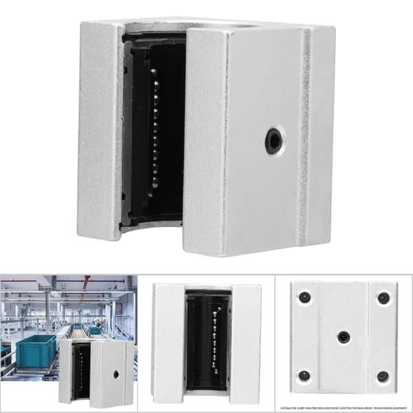 2PCS SBR20UU Öppet Linjärt Lager Glidblock av Aluminiumlegering