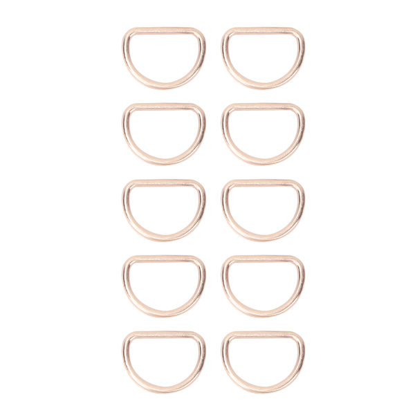15mm 10ST D-ringe Justeringsøje Legering d-ring til Taske Tøj Bæltestrop Webbing (Guld)
