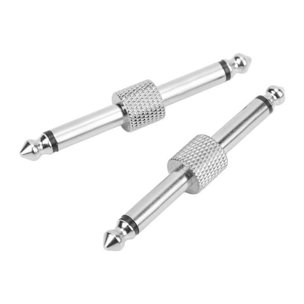 2ST 6,35 mm effektadapterkontakt Brusreducering Gitarrpedal Coulper KonverteringspluggSilver