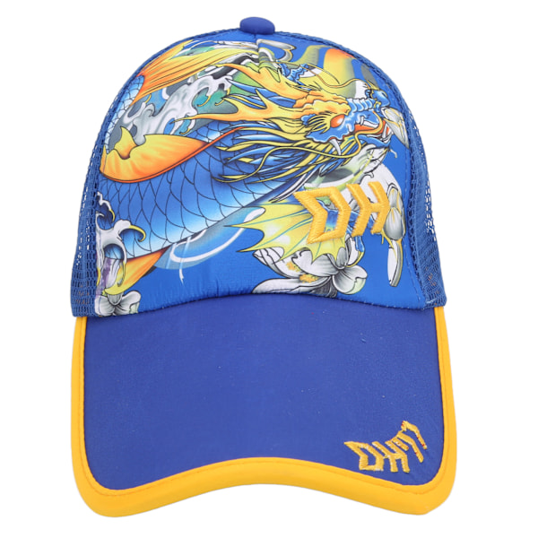 Fiskehatt Polyester Nylon One Size Justerbar Pustende Svettesikker Lue for Utendørssport Blå