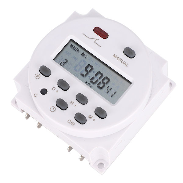 12V 16A Ugetimer Mikrodator Tænd/Sluk Styring Programmerbar Tidsrelæ