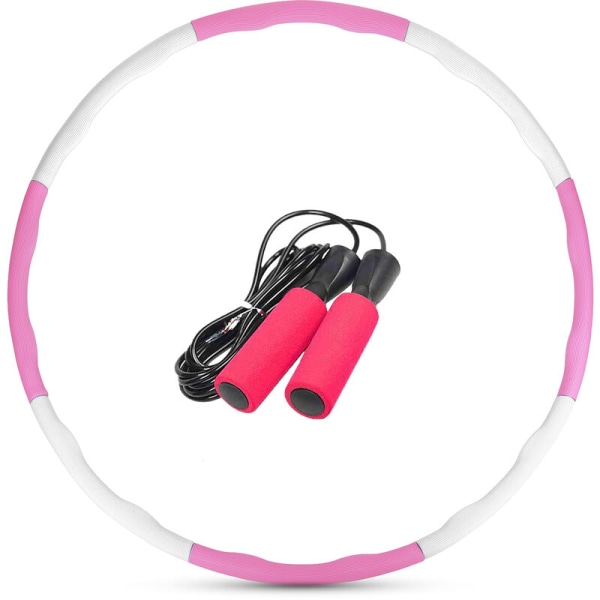 8-delt roterende taljebøjle hoppereb sæt til taljeslankende træning Vægttab, model: PinkWhite