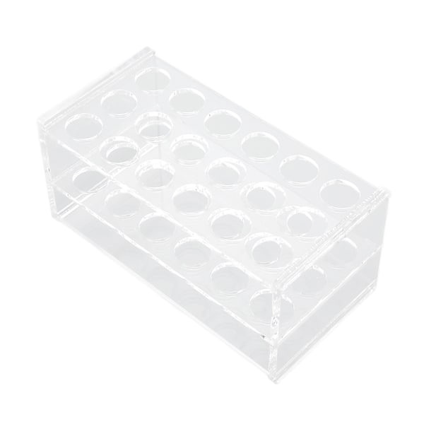 Reagensglassstativ i akryl for 17 mm rør, 18 hull, transparent, sentrifugerørstativ for 10 ml og 15 ml rør