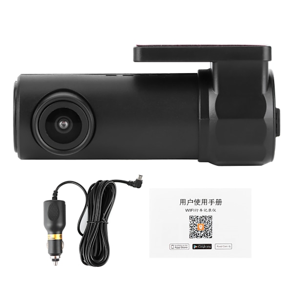 1080P WiFi Bil DVR-videokamera 170° FHD-objektiv Dash Cam Videoopptaker Kjørekamera APP Loop-opptak