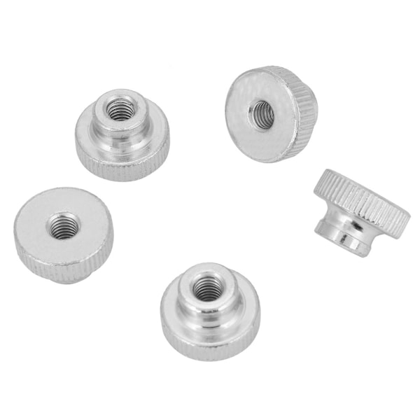5 stk kolstål høy type rillete tommemutter GB806 M6 6*20