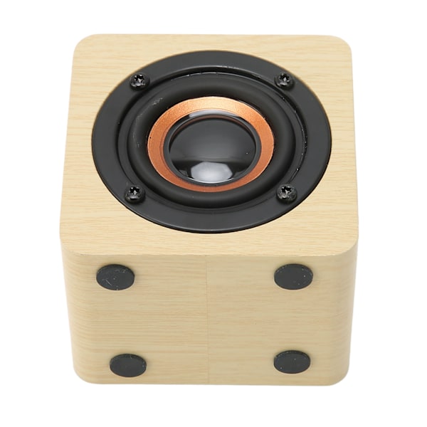 Bluetooth-kaiutin Monitoiminen retro langaton Bluetooth-kaiutin kotiin, matkoille ja ulkoiluun Keltainen puunsyy