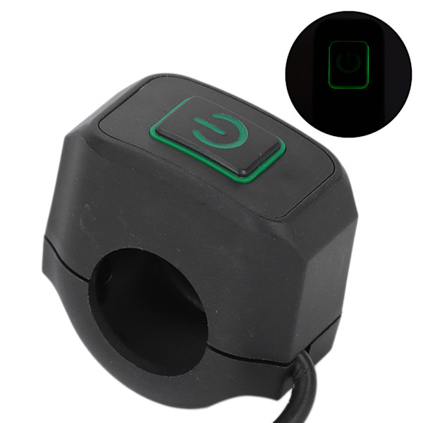 22mm Motorcykelstyre Switch Control Button Vattentät Universal för Strålkastargrön