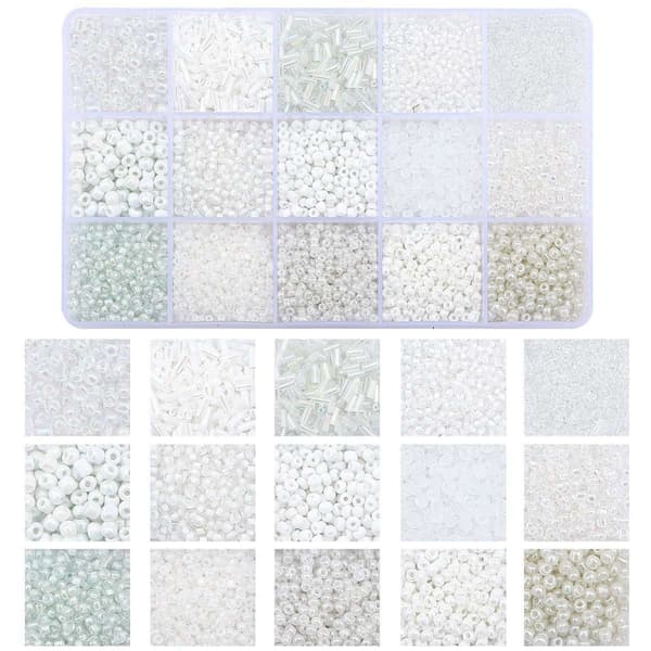 Glaspärlor - Seed bead - Smyckestillverkning - DIY Vit white
