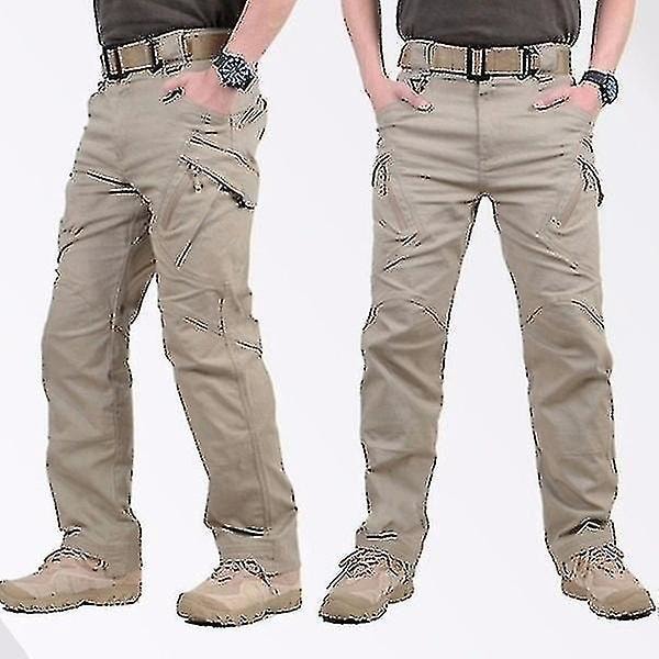 Tactical Cargo Pants for Men | Outdoor Sports Trekking Trousers | Multi-pocket Training Overalls Army Pants XXL Khaki