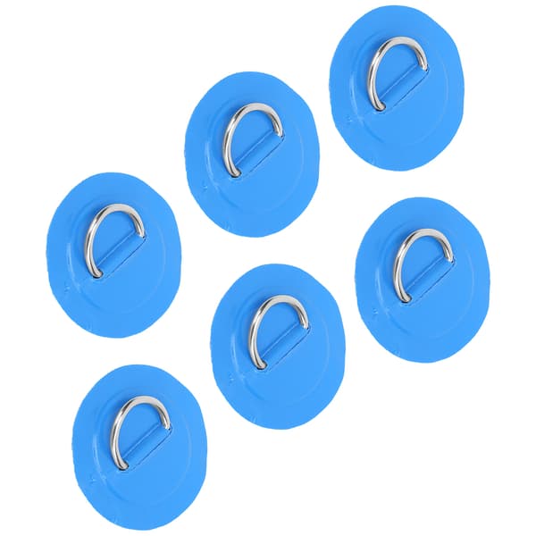 6 st PVC D-ring Patch Elastiskt Rep Set Rostfritt Stål D-ring Patch Bungee Snöre Set Blå