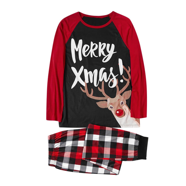 Julbäddset Tecknade barnkläder för vuxna Topp+randiga byxor JulnattkläderBra kvalitet Daddy L