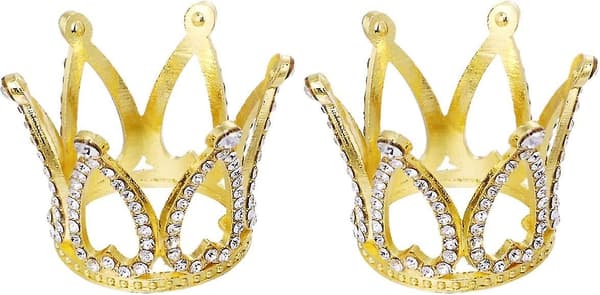 st crown cake decorations, birthday, wedding cake, mini crown ornaments (gold)