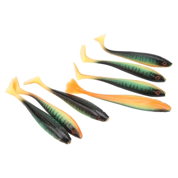 7ST T Tail Fish Age 10cm 5,5g 3D Eyes Färgglada Glitter Artificiellt mjukt bete för saltvatten sötvattensfiske Typ 2