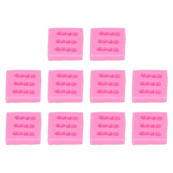 10 stk. Silikon Bakeform Multifunksjonell Høy Temperaturbestandig DIY Kjeks Sjokolade Godteri Form Rosa
