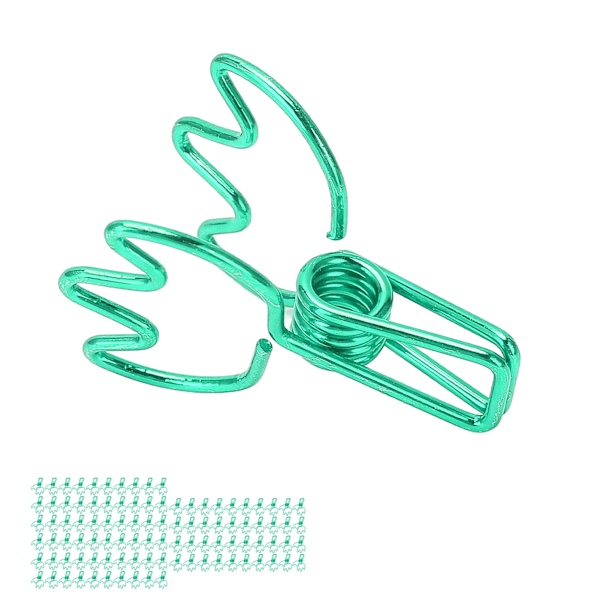 100 stk. Binder Clips Metal Hul Kroneform Små Binder Clips til Kontordokumenter Certifikater Billetter Grøn