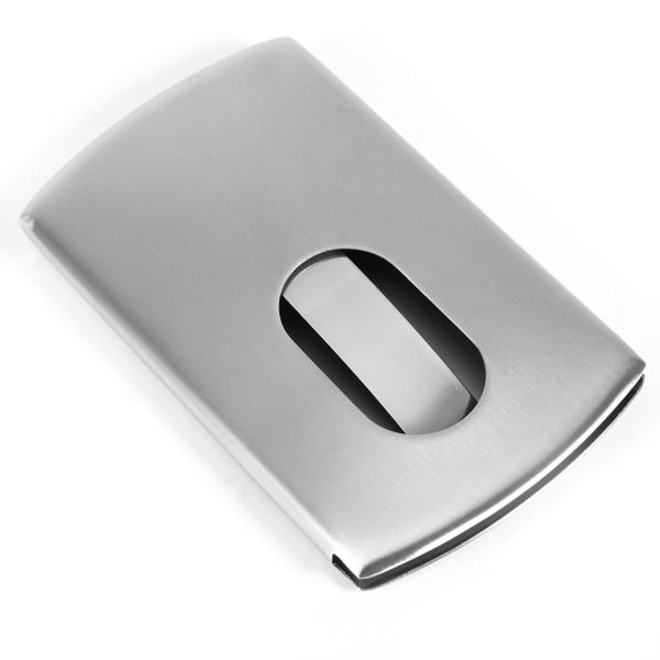 Hand Push Type Business Card Holder Portable Stainless Steel Name Card Case Storage Organizer