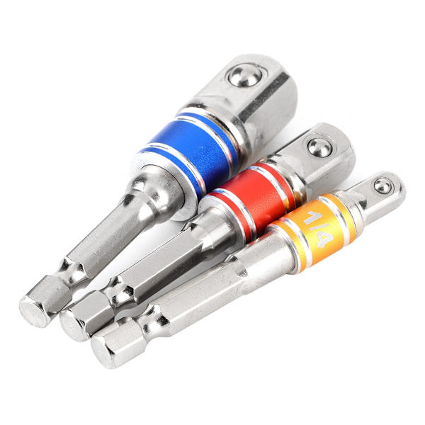 3 st/set sexkantsborrhylsa Adapter Drive Elektrisk slagskruvdragare 1/4in 3/8in 1/2in Typ B