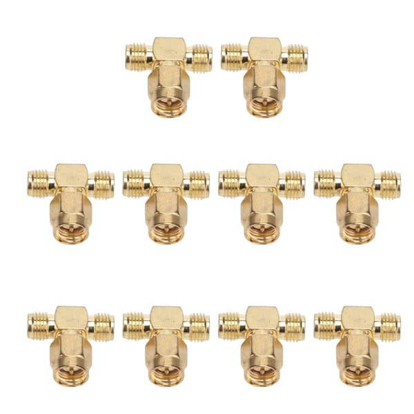 10 st SMA Tee Adapter Wide Bandwidth OFC Radio Frequency Adapter SMA Coax Connector Kompatibel med GPS-system