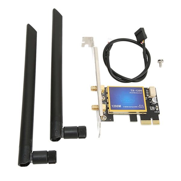 1200Mbps PCIEx1 WIFI-kort-adapter Bluetooth 4.0 2,4Ghz 5Ghz Dual Band WiFi-netværkskort-adapter til PC
