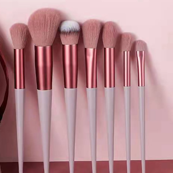 13 stk. sminkebørster værktøjssæt Håndholdt blød blanding kosmetiske børster Kit til ansigtspulver Concealer Brun