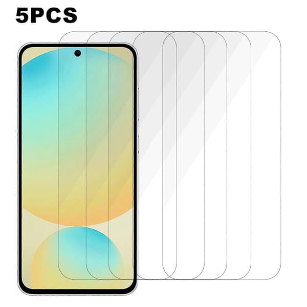 5-pack Compatible with Samsung Galaxy S25 FE Screen Protector 0.3mm 2.5D Tempered Glass Clear Film