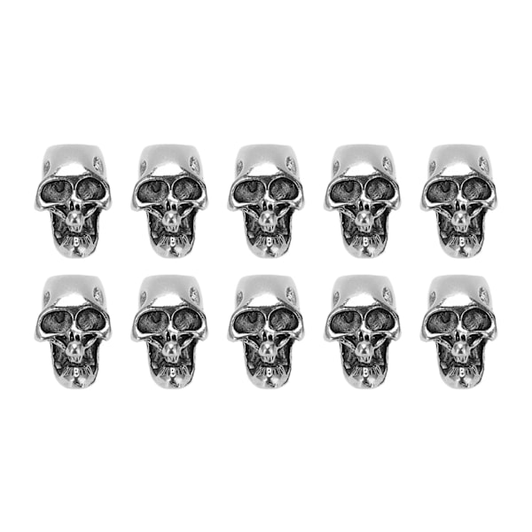 10 st Skull Head Charm Legering DIY Making Skeleton Skull Hängen för Paracord NyckelringSingle Hole