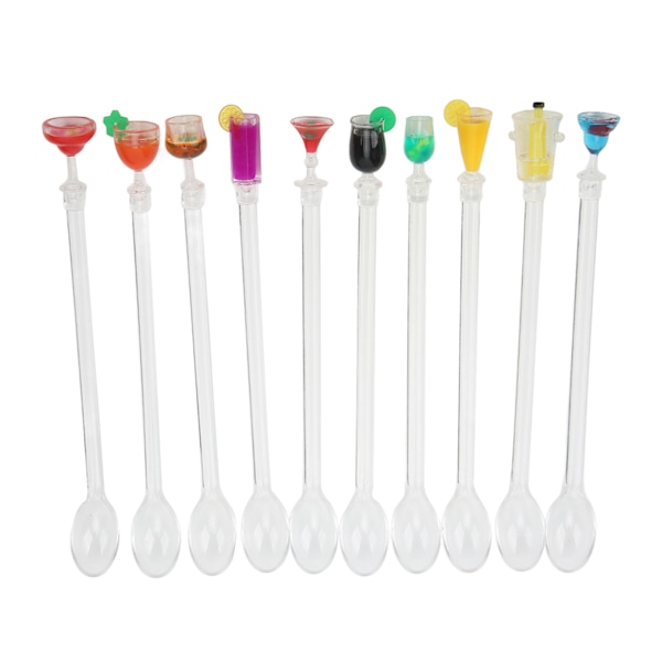 10 ST Cocktaildrink Swizzle Stick Klara skaft Bartending Mixa Omrörare Akryl Drink Omrörare Sticks för middagsfest Liten bartendersked