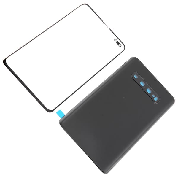 Mobiltelefon Bagglasdæksel og Ydre Glaspanel Udskiftning til Samsung S10+Plus (Sort)
