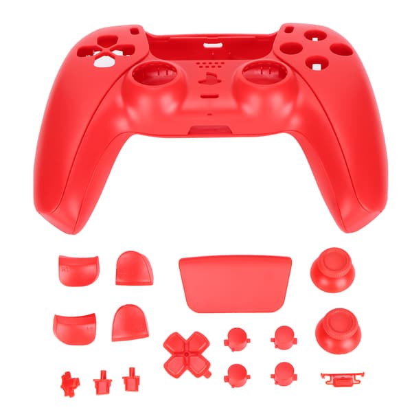 【NX】Kontroller erstatningsknapp erstatningsskall DIY-tilbehør for PS5-kontroller Rød