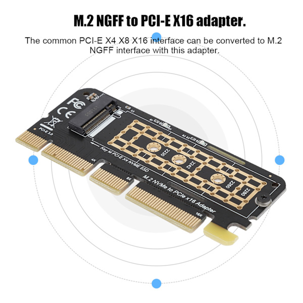 M.2 NGFF SSD til PCI‑E 3.0 X16 Høj Hastighed SSD Harddisk Adapter Udvidelseskort