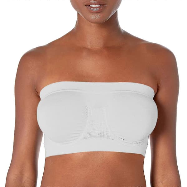 Dame Elastisk Stroppløs BH, Sommer Bandeau BH, Plus Size Stroppløs BH, Komfort Trådløs BH White XL