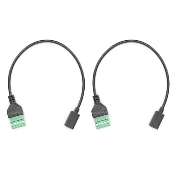 2st Skruvkoppling USB 3.1 Typ C Hona till 5-Pin Skärmad Lödfri Terminal Plugg Adapter Kabel Sladd