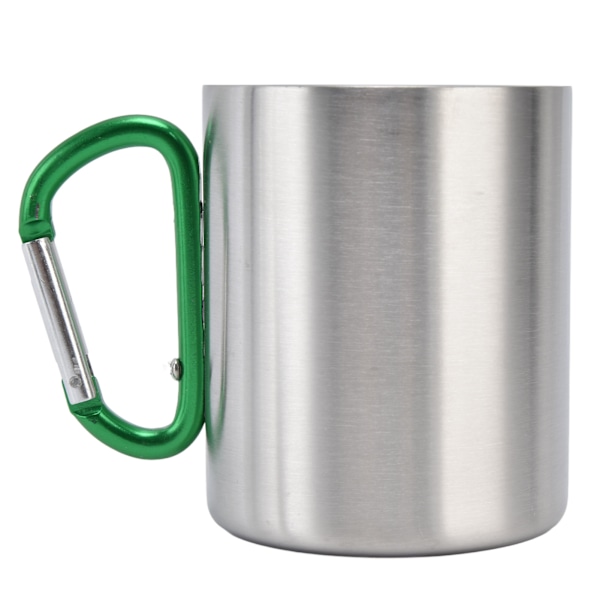 Rostfritt stålmugg 360ml dubbelvägg bekvämt handtag blank yta Utsökt hållbar rostfritt stål kaffemugg Grönt handtag