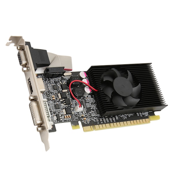 Diskret grafikkort 64bit 1GB PCI Express 2.0 X 16 DVI VGA HD Multimedia Interface Utgang Rask Kjøling for stasjonær PC