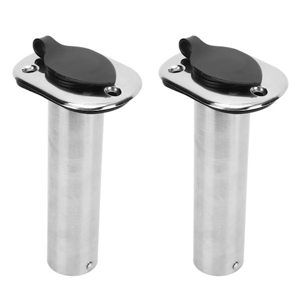 2 stk Båtfiskestavholder 9 tommer 316 Rustfritt Stål UV PVC Fôr 90° Flens Flush Mount for Yacht