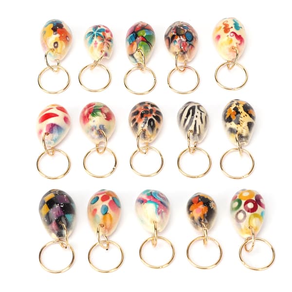 15 st gör-det-själv-hårflätning hängsmycke Exqusite Shell Dreadlocks Ring Hårtillbehör Dekoration