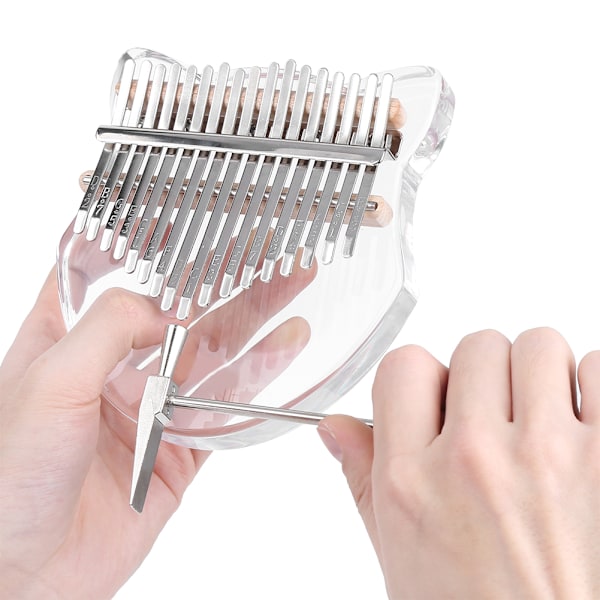 Kalimba Crystal Fox Shape Thumb Piano Kit 17 Key Nybörjarmusikinstrument med väska Transparent