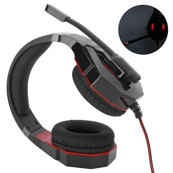Kablet Gaming Headset USB-port Over-Ear Hodetelefon Mikrofon PC-Headset Datatilbehør