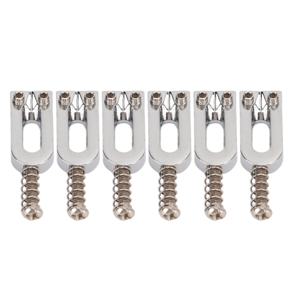 6st U-formade elgitarrbrosadlar Tremolo Metal Roller Skruv Sadelbyte Silver