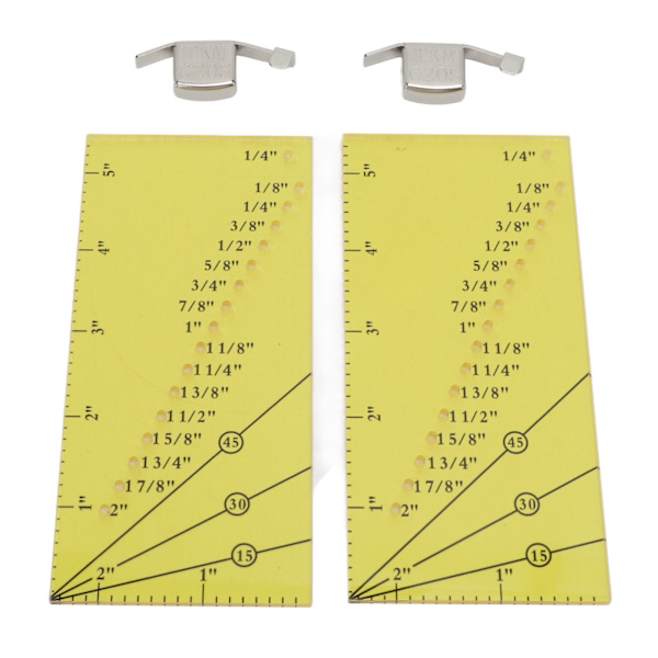 2 set sömguidelinjal Stark magnetisk rostfritt stål Transparent Akryl Gul linjal Positioneringsmagnet sömguide