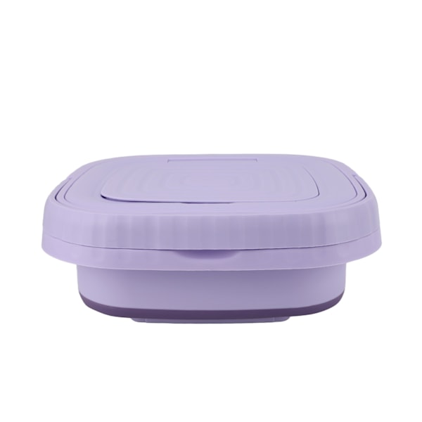 Bærbar vaskemaskine 11L ABS PP Automatisk mini-foldbar vaskespand med afløbsrør til campingvogn 110 til 240V US-stik