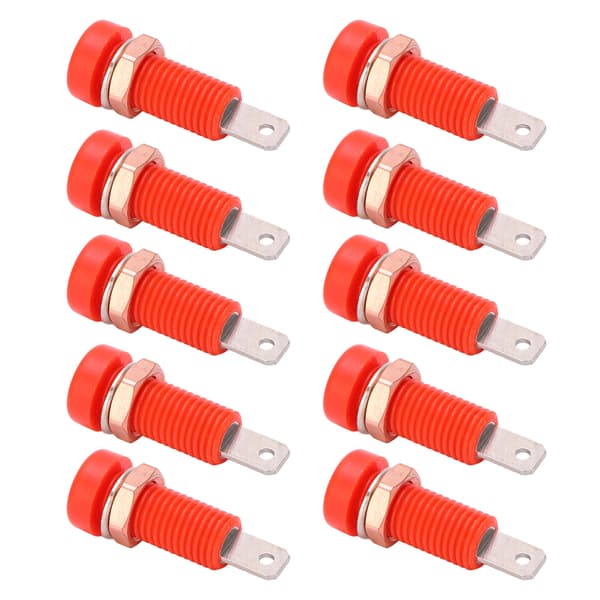 【NX】10 stk 4 mm bananjack-kontaktmontering bindestolpe-kontaktadapterpanel for elektronisk instrumentrød
