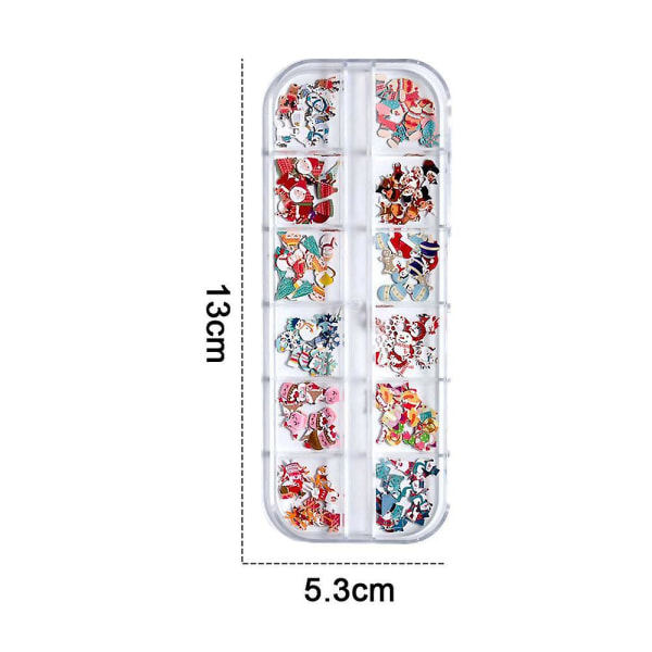 Nail Christmas Nail Art Flakeschristmas Nail Stickers Decals Farverige til manicure dekoration