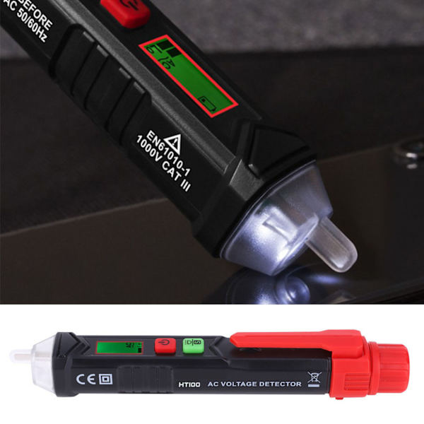 Digital 12-1000V AC spänningsdetektorer Beröringsfri Tester Pen Elektrisk Test Pencil Meter