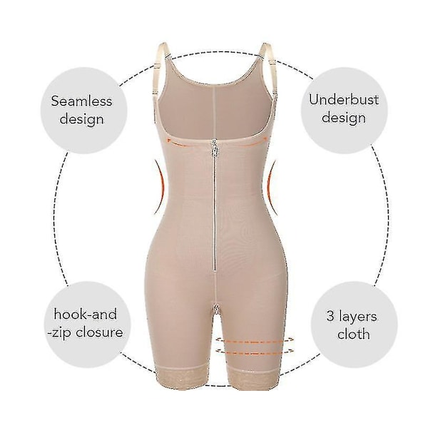 Smalnande sömlös rumplyftande body shaper korsett - Svart XS