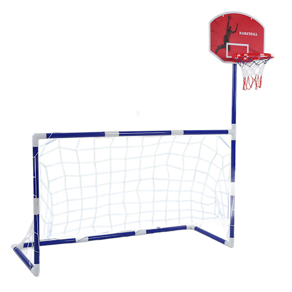 2 i 1 Sportcenter Barn Basket Fotboll Sportset Barn Basketbåge Inomhus Utomhus Förälder Barn Interaktiva leksaker